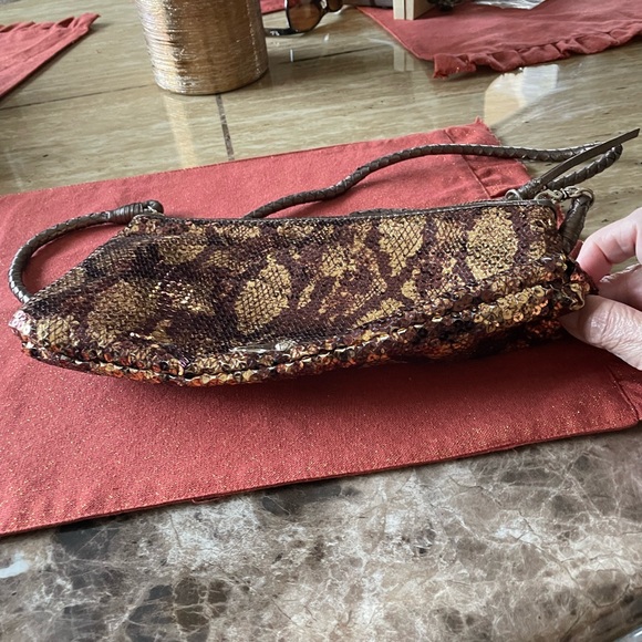 Elliott Lucca Sequined Snake Pattern Crossbody EUC - Picture 11 of 12